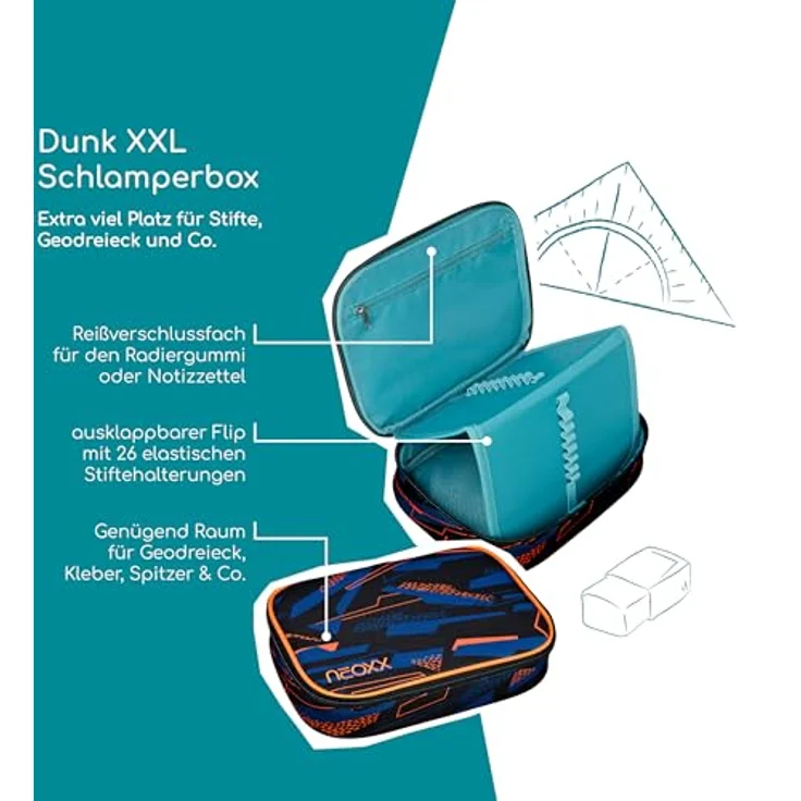 neoxx Schreibgeräteetui Schlamperbox, Dunk, Streetlight, aus recyceltem Material – Bild 3
