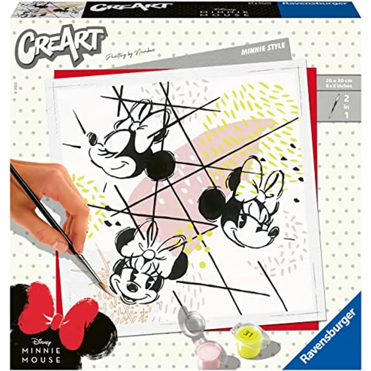 Ravensburger Malen nach Zahlen quadratisch Disney Mouse Mickey Ravensburger CreArt-Malen nach Zahlen 20127 – Minnie Style – ab 12 Jahren