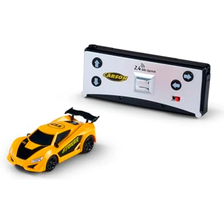 Carson Nano Racer Striker 2.4GHz gelb - Ferngesteuertes Auto für Kinder, Fahrzeit 20 min, Reichweite 30m – Bild 1