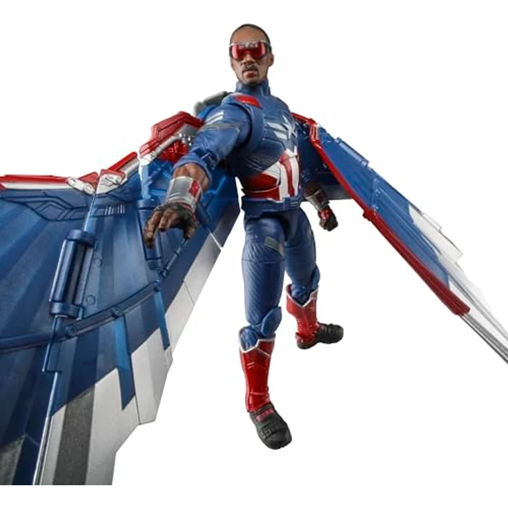 Marvel Legends Series Captain America Action-Figur, 15 cm, Sam Wilson Design mit 7 Accessoires und Schild, Fensterschachtel-Verpackung – Bild 5