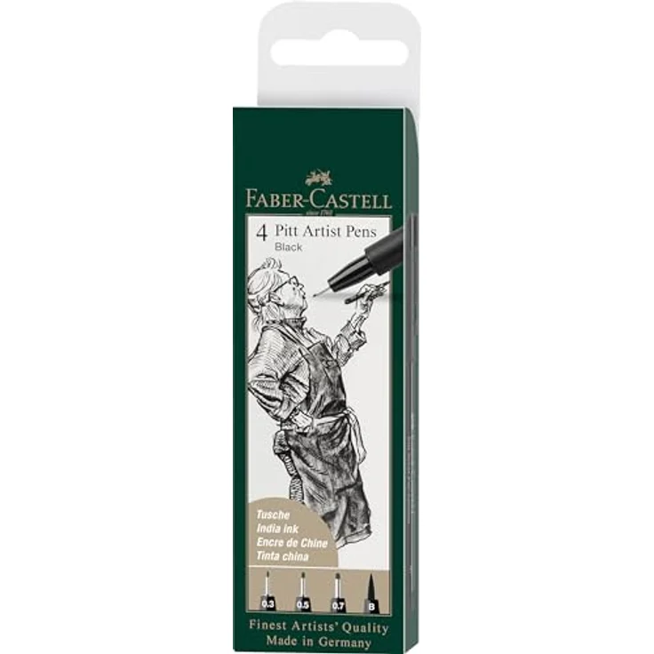 Tuschestift PITT artist pen schwarz 4er Etui – Bild 2