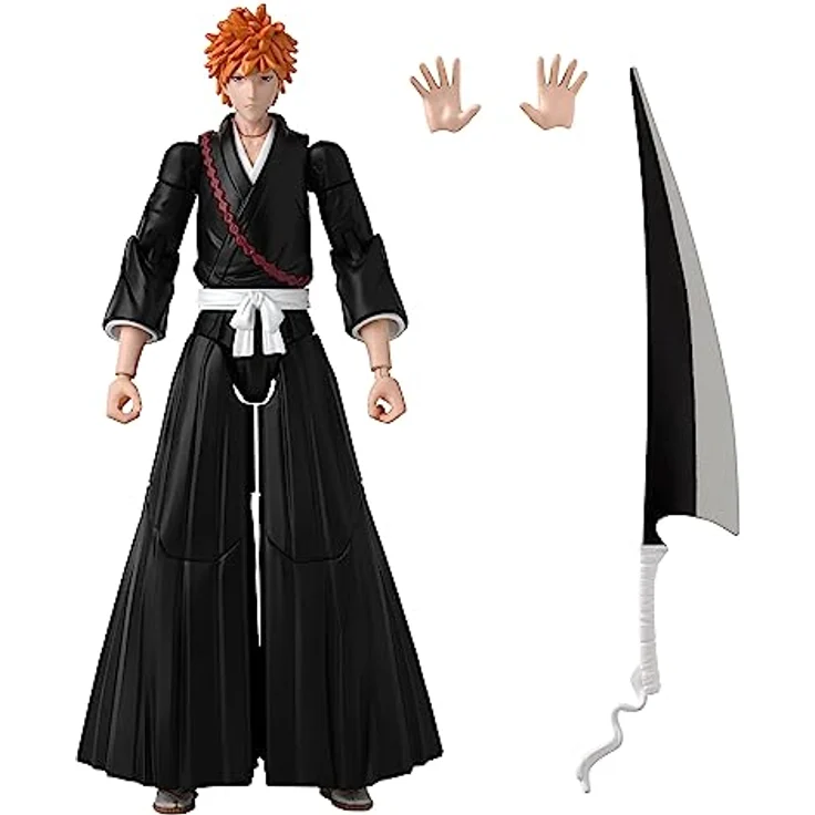 BANDAI Anime Heroes Bleach Figur 17 cm Kurosaki Ichigo, detailreiche Actionfigur mit 16 Gelenkpunkten und Zubehörteilen – Bild 1