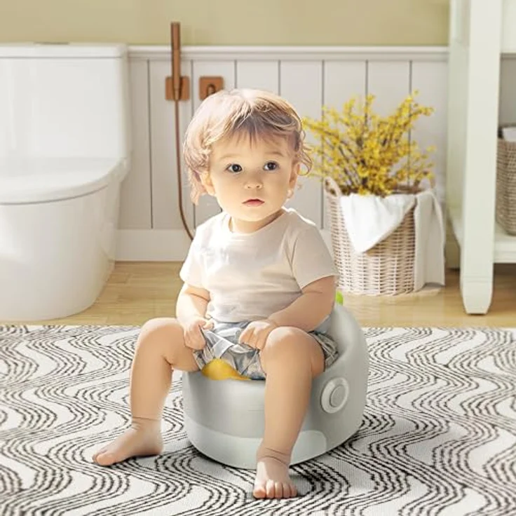 AIYAPLAY 3-in-1 Kindertopf, abnehmbar Kindertöpfchen mit Griffen, bis 50 kg belastbar, Kunststoff/Kunstleder, Grau – Bild 2