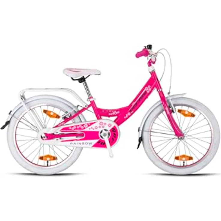 Rezzak 20 Zoll Mädchenfahrrad mit Rücktrittbremse Pink NEU 082, Schutzblech, Reflektoren, V Bremse, 26 cm Rahmenhöhe - Preisvergleich