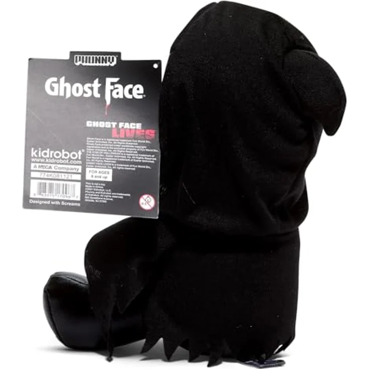 Kidrobot Ghostface Scream Plüsch, 20 cm, maskierter Killer mit weich glänzenden Effekten und aufgenähten Augen – Bild 7