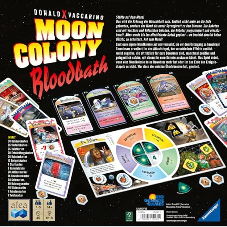 Ravensburger Moon Colony Bloodbath, taktisches Kartenspiel mit schwarzem Humor für 1-5 Spieler, ab 14 Jahren – Bild 5