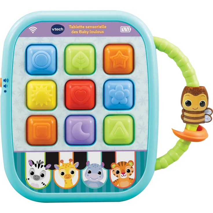 VTech Tablette sensorielle des Baby Loulous, Lernspielzeug mit 9 farbigen Softtasten und 4 Klaviertasten, geeignet für 6-36 Monate