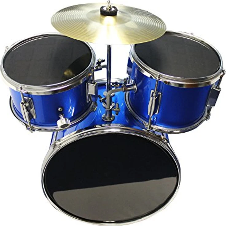 Music Alley Junior Drum Kit for Kids with Kick Drum Pedal, Drum Stool & Drum Sticks - Blue - Preisvergleich – Bild 5