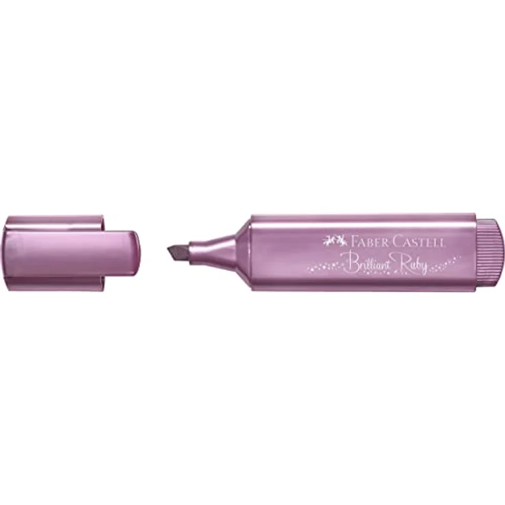 Faber-Castell TL 46 Textmarker, rot, mit schimmernden Metallic Effekten, 3 Strichstärken (1, 2, 5 mm), langlebige Keilspitze, Tinte auf Wasserbasis – Bild 2