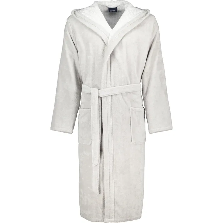 JOOP! Bademantel Damen Kimono 1616 Classic, silber, aus 100% Baumwolle mit extraflauschiger Walkfrottier-Qualität
