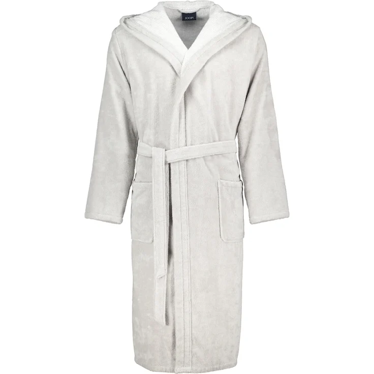 JOOP! Bademantel Damen Kimono 1616 Classic, silber, aus 100% Baumwolle mit extraflauschiger Walkfrottier-Qualität