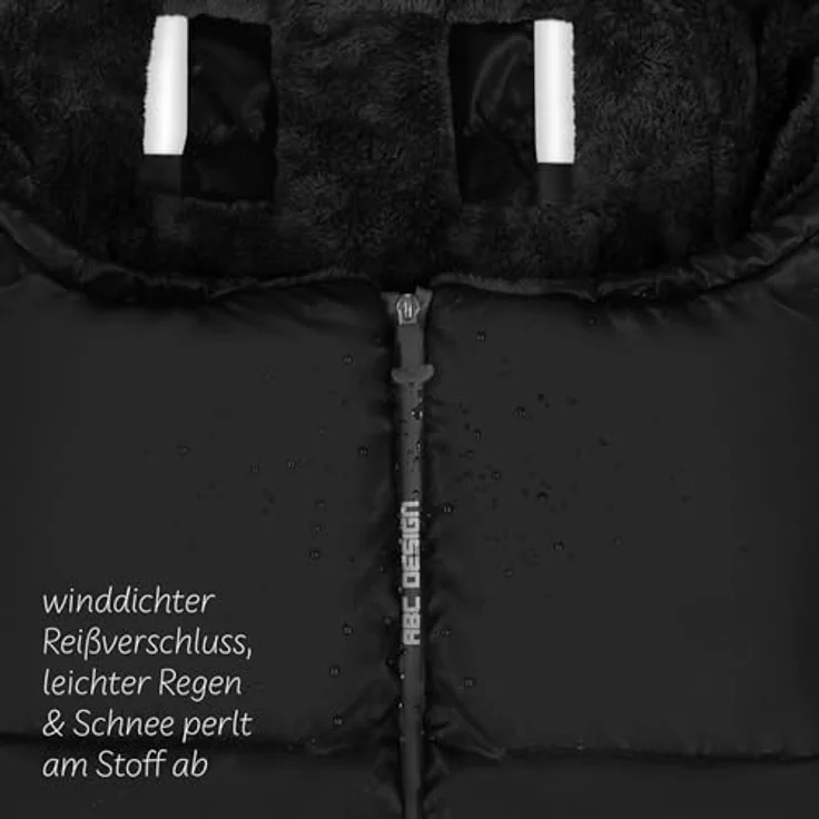 ABC Design Winterfußsack - Black, warm gefüttert, wasserabweisend, für alle Kinderwagen & Buggys geeignet – Bild 6