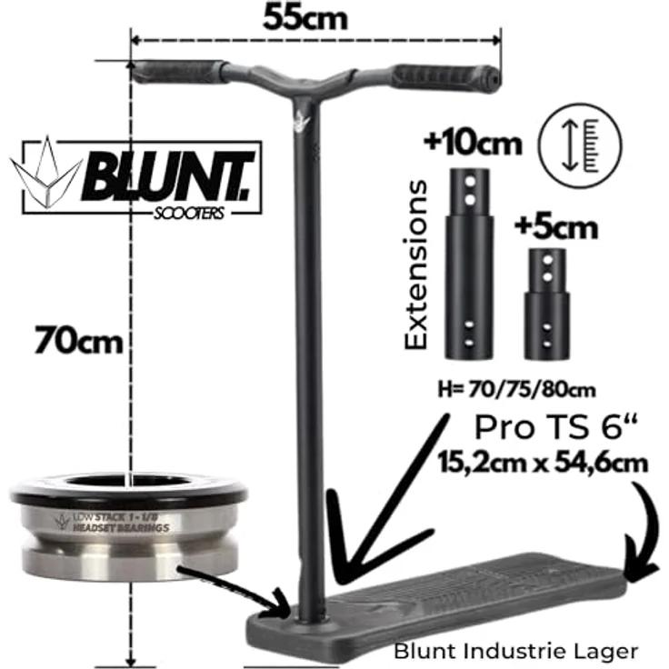 F26 Blunt TS Trampolin Stunt-Scooter I Roller Trick Trainer I Höhenverstellbar I Leicht (Orange Camo, 6 (70cm)) – Bild 2