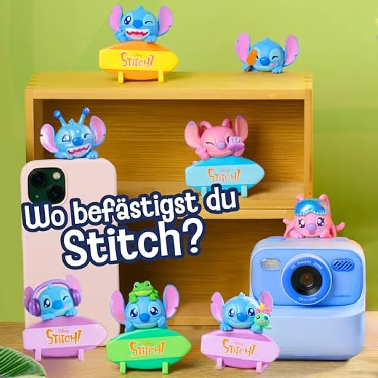 Disney Stitch Attachmeez Mini-Figur Blindbox, 5 cm, haftbar an Tassen, Büchern und Tablets, Sammelset mit Surfbrett-Display, für Kinder ab 3 Jahren von Just Play – Bild 2