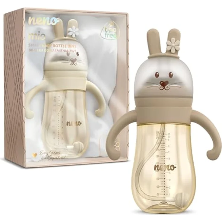Neno® Mio Braun Premium Babyflasche, BPA-frei, Anti-Kolik-Sauger, hitzebeständig, ergonomisch, kompatibel mit Neno Milchpumpe und Sterilisatoren – Bild 5