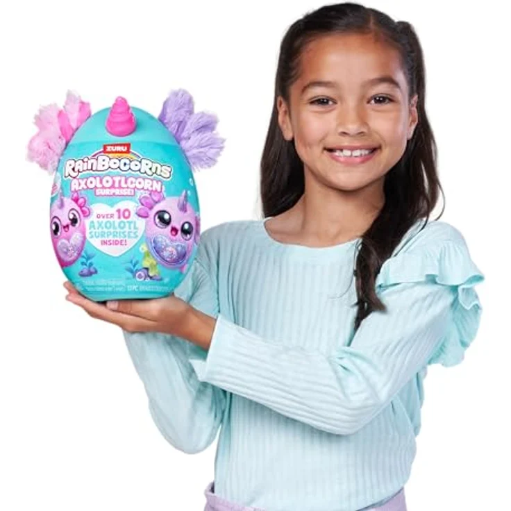 ZURU Rainbocorns Axolotlcorn Surprise (Candy), Plüschspielzeug mit 10 Überraschungen, Tie-dye Pink Axolotl, für Mädchen ab 3 Jahren – Bild 4