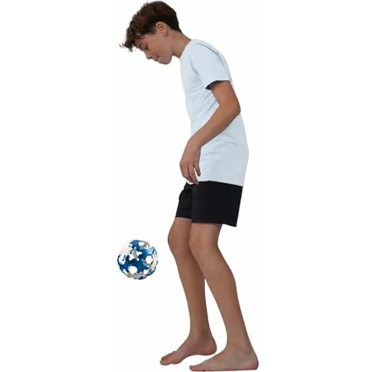 BINABO Click & Kick, Konstruktionsspielzeug Fußball-Set, flexibel, blau-weiß, ideal für Freestyle-Tricks – Bild 2