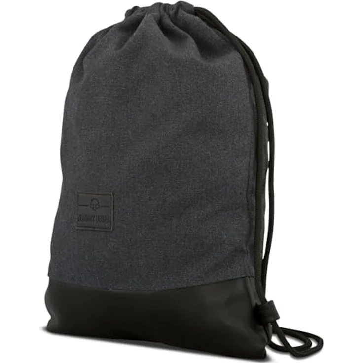 Johnny Urban Turnbeutel Damen & Herren Schwarz - Luke - Beutel Rucksack mit Kordelzug - Baumwoll Canvas - Kleine Innentasche für Wertsachen – Bild 2