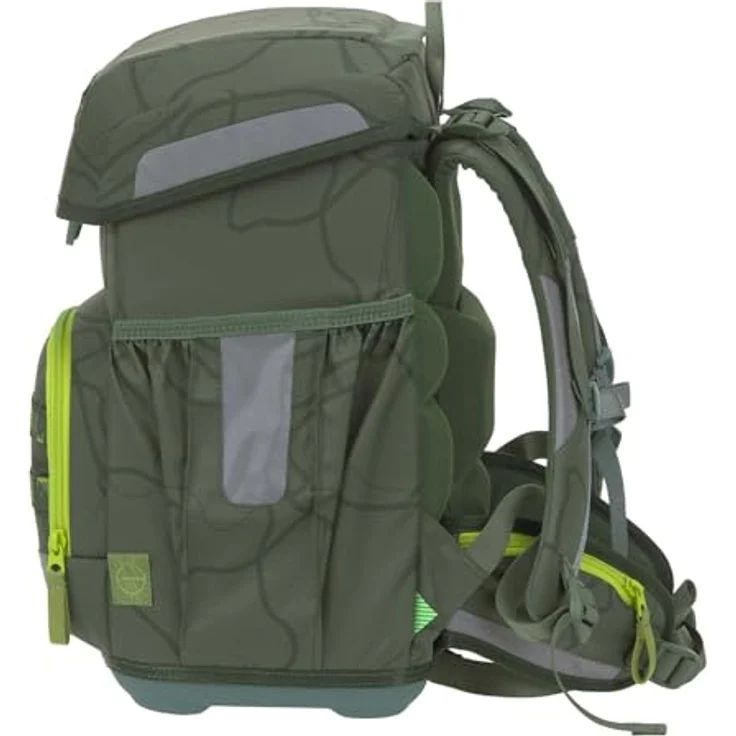 LÄSSIG Schulranzen Set Light Unique 7-teilig mit Regenhülle, großes Hauptfach, gepolsterte Träger, dunkelgrün (Jungle Green) – Bild 3