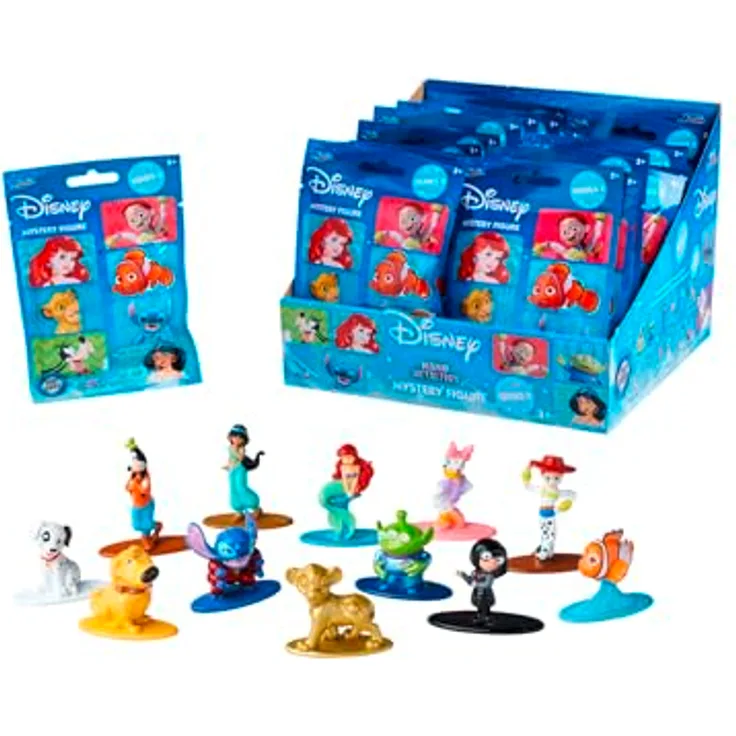 Jada Disney Blind Pack Nanofigs, Sammelfigur mit 12 verschiedenen Disney Figuren, 4 cm, sortiert