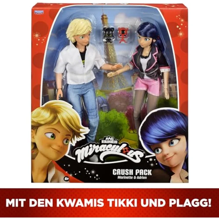 BANDAI Miraculous Ladybug Spielset, 2 Puppen Marinette und Adrien, 26 cm mit Zubehör, Spielzeug ab 4 Jahren, P50377 – Bild 5