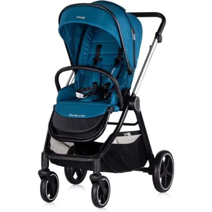 Chipolino Kombikinderwagen 3 in1 Marbella blau, mit Fußabdeckung und i-Size Babyschale – Bild 2