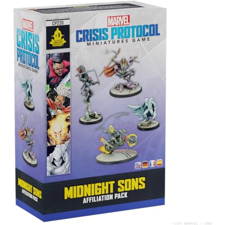 Atomic Mass Games Marvel Crisis Protocol - Midnight Sons, Affiliation Pack mit Blade, Moon Knight, Ghost Rider und Doctor Voodoo – Bild 1