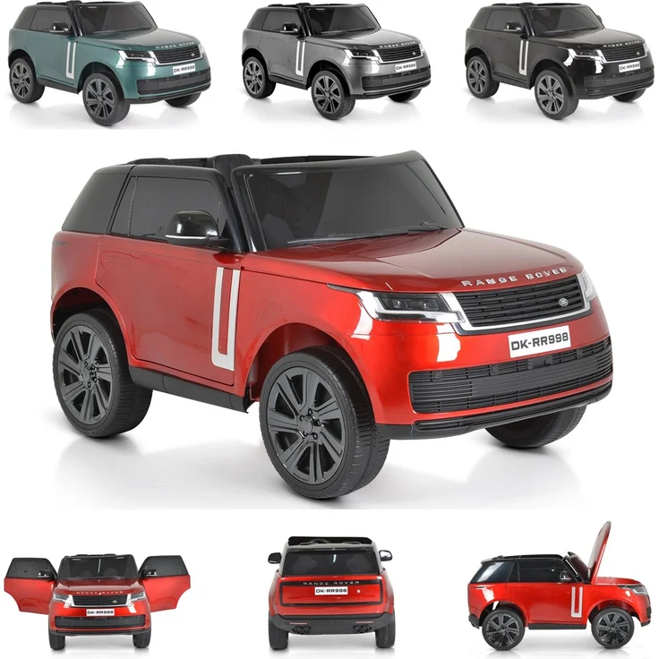Moni Kinder Elektroauto Range Rover SUV metallic Fernbedienung Gurt EVA-Reifen rot, lizenziert von Jaguar Land Rover 8 km/h Bluetooth MP3 USB 3 Geschwindigkeitsstufen