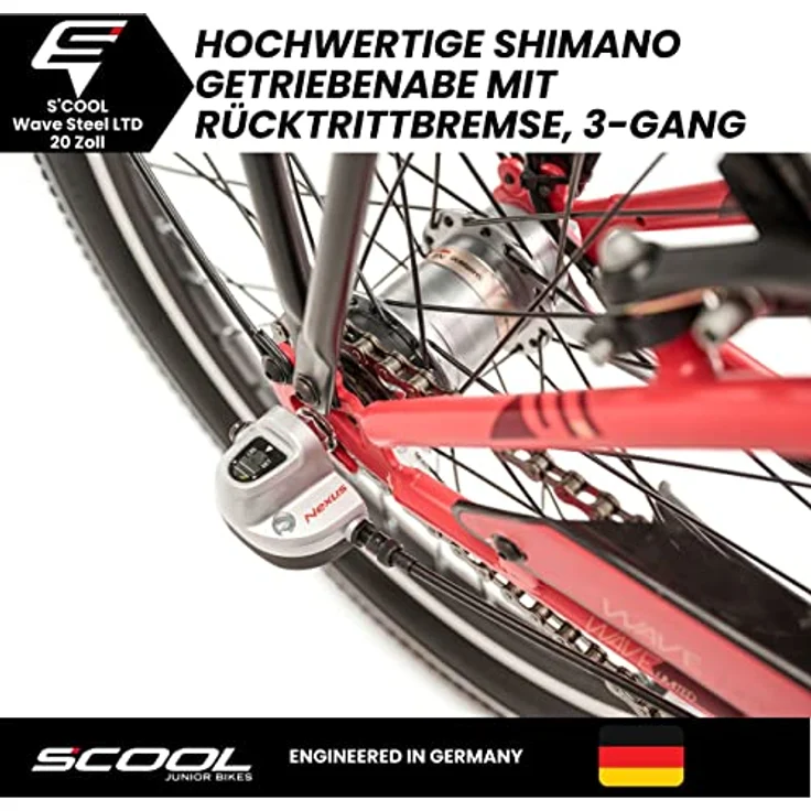 S'COOL Wave Steel LTD Kinderfahrrad | 20, 24 und 26 Zoll | Shimano Nexus Schaltung | All-Terrain Rahmen | Mädchen | Limited-Edition – Bild 3