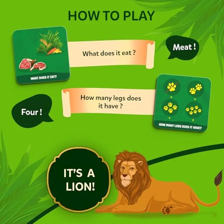 Skillmatics Guess in 10 Junior Animals, Kartenspiel für Kinder ab 3 Jahren, mit 35 Spielkarten und 10 Guider Tiles, reisefreundlich – Bild 4