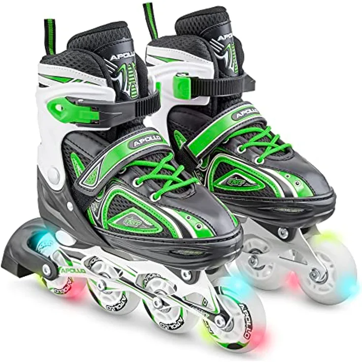 Apollo Super Blades X Pro | größenverstellbare Inliner für Kinder, Damen und Herren | LED Wheels | bis Größe 42 | High-Rebound-Rollen