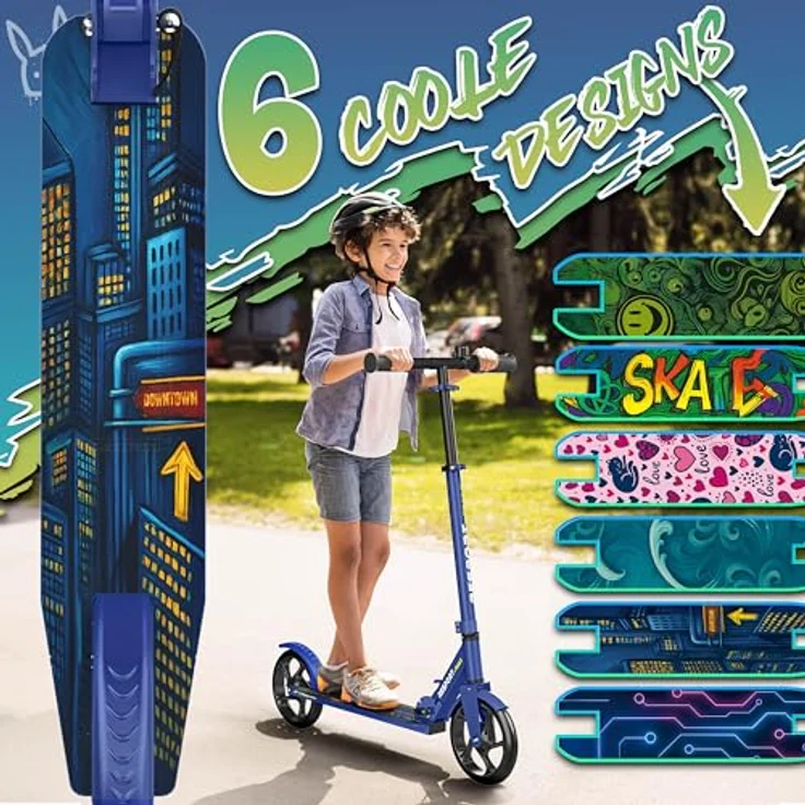 RE:SPORT Cityroller RE:SPORT® Trailz Scooter, höhenverstellbar & klappbar, 200mm große Räder, inkl. Tragegurt und Klingel, max. Belastbarkeit 100 kg – Bild 6