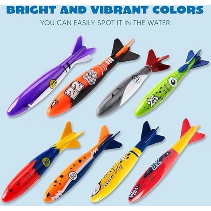 JOYIN 8 Stück Hai-Tauchspielzeug, buntes Wasserspielzeug mit 7,7"/19 cm Größe, hoch qualitativ und ungiftig, schnell sinkend für Kinder, ideal für Sommeraktivitäten und Unterwassertraining – Bild 5