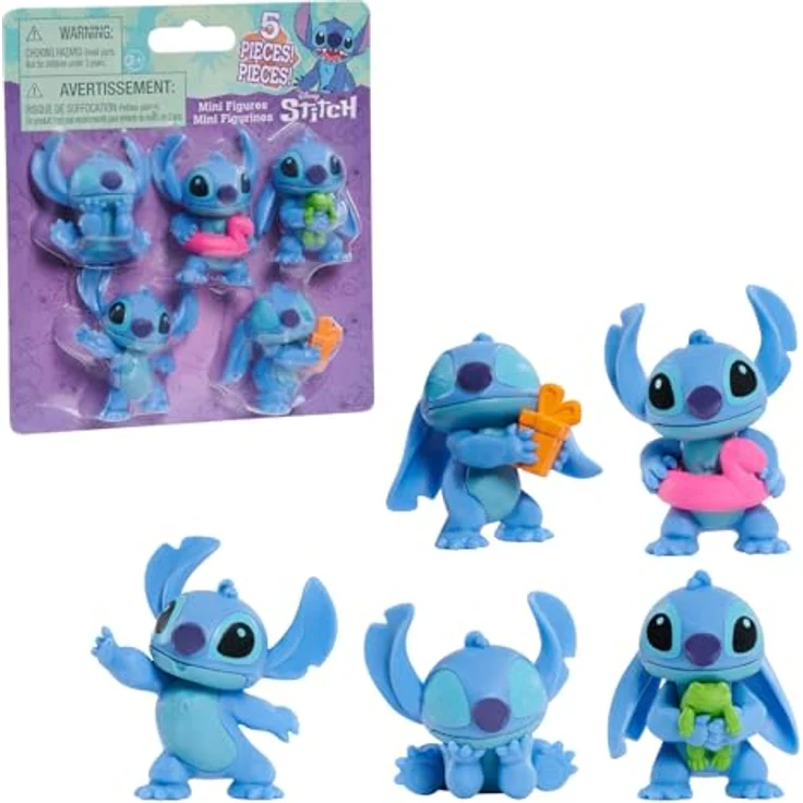 Just Play Ltd. Disney Stitch 5er Figuren Set, 5,5 cm große Sammelfiguren in verschiedenen Posen, ideal für Kinder ab 3 Jahren – Bild 1