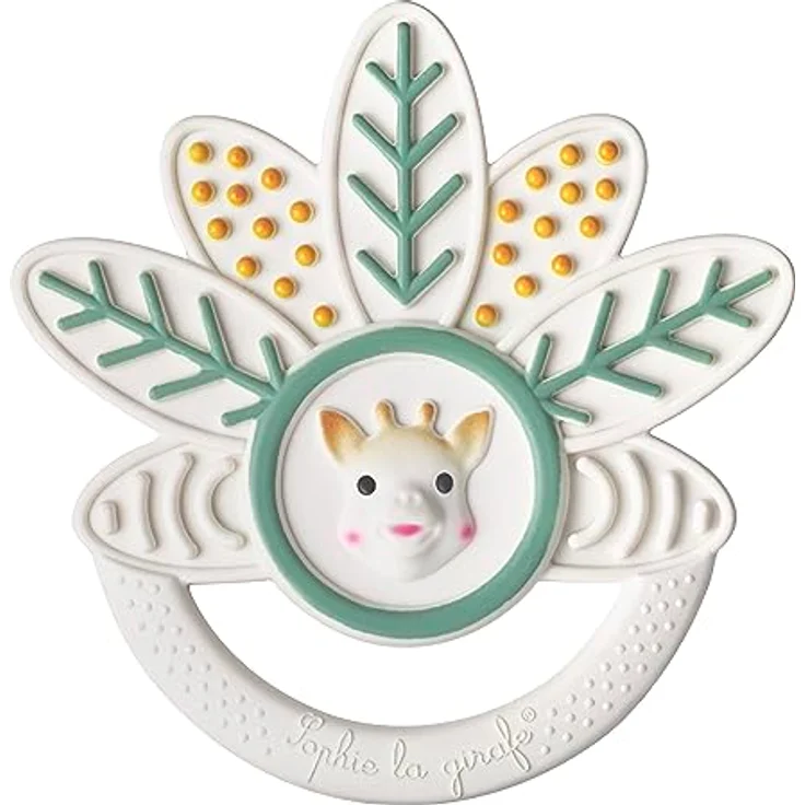 Sophie la girafe Mille-Feuille-Beißring, 5-Wege-Serie, 100% Naturkautschuk, für das Zahnen und den Geschmackssinn, Blätterbeißring, grün – Bild 1