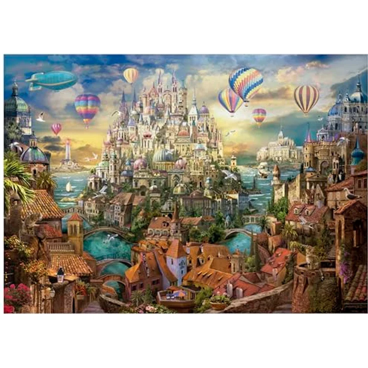Educa - Puzzle 2000 Teile für Erwachsene | Die Stadt der Träume, 96 x 68 cm, inkl. FixPuzzle Kleber, ab 14 Jahren – Bild 2