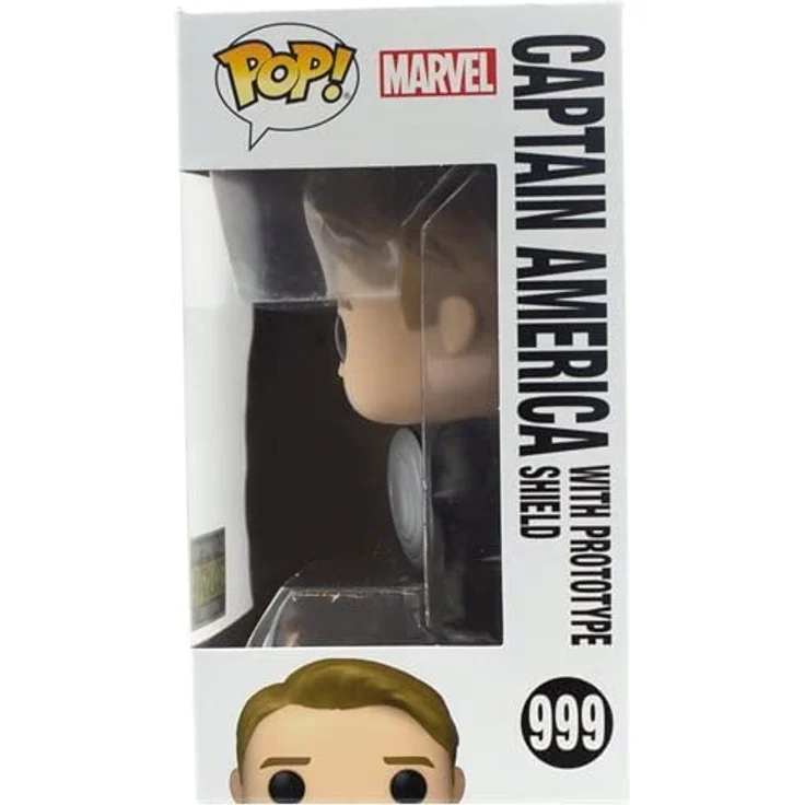 POP Marvel: Cap with Prototype Shield Metallic (Captain America) Special Edition [POP-0999] Vinylfigur, Wackelkopf, ca. 4" groß – Bild 3