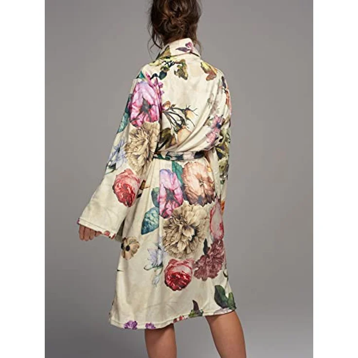 Essenza Kimono Fleur, Bademantel in Weiß mit floralem Design, Größe XL für Damen – Bild 6