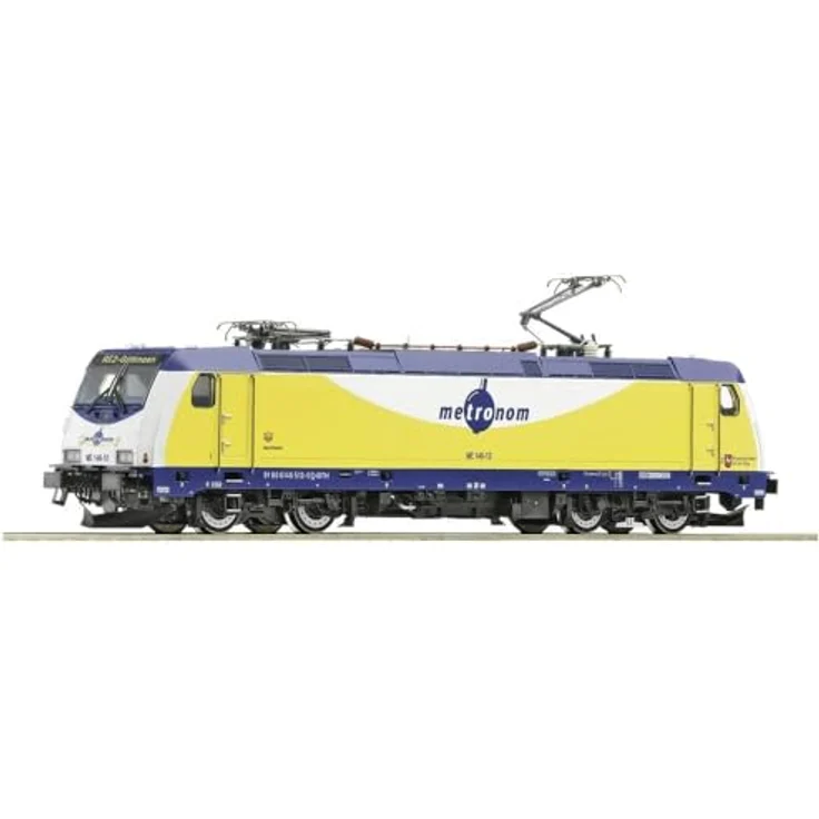 Roco 7500037 H0 E-Lok ME 146-12 der metronom, gelb-blau, TRAXX-Type P160 AC2, crashoptimierter Lokkasten