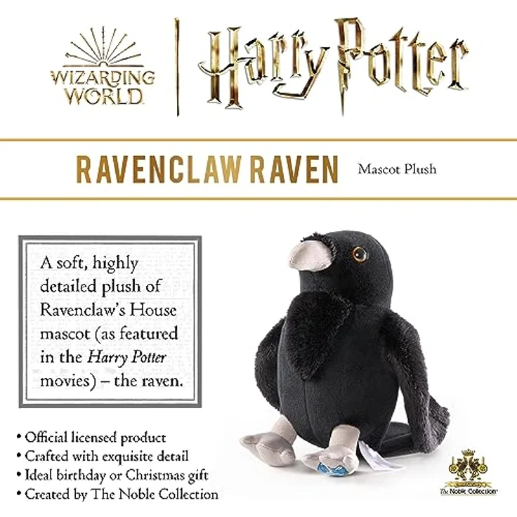 The Noble Collection Harry Potter Ravenclaw Raven Maskottchen Plüsch - Inspiriertes Design, Ideale Qualität – Bild 3
