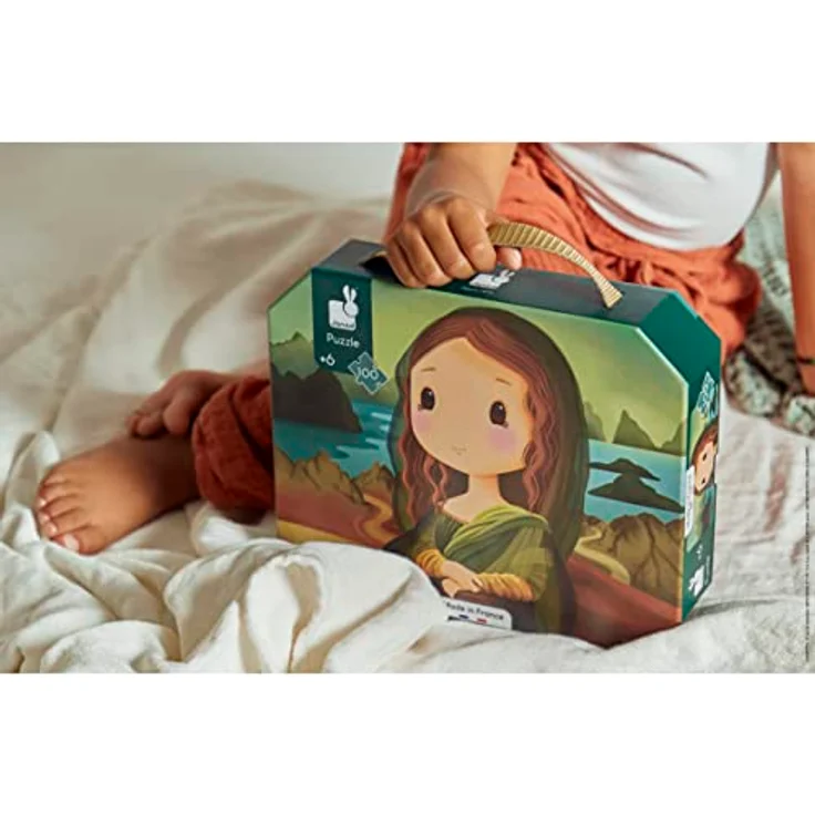 Janod - Puzzle Inspiriert von Léonard de Vinci - 100-teiliges Puzzle - Lernspiel - Geduld und Fingerfertigkeit - FSC-Zertifiziert - Ab 6 Jahre, J02579 - Mona Lisa inspiriert - Made in France – Bild 4
