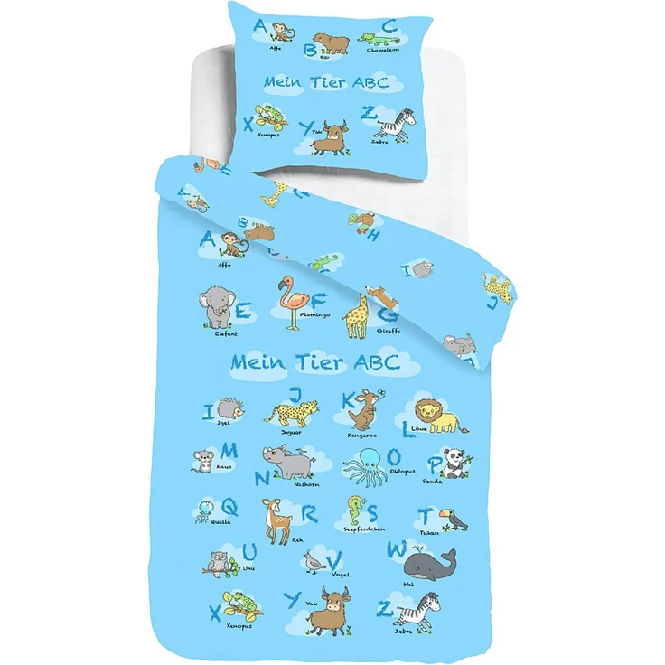 Mein Tier ABC Bettwäsche Digitaldruck ESPiCO Sleep and Dream 135 x 200 + 80 x 80 cm – Bild 1