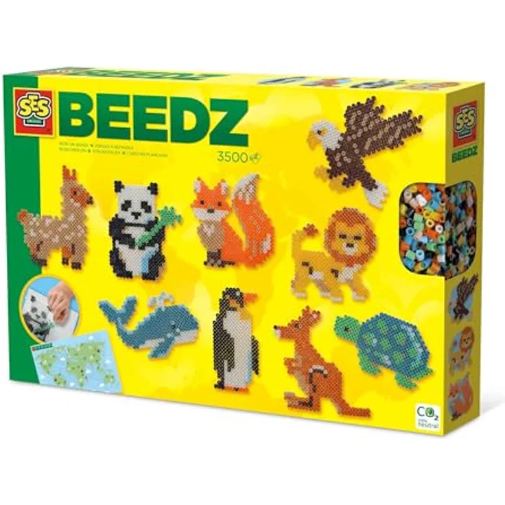 SES Bügelperlen SES Creative Bügelperlen - Tiere aus aller Welt, bunt, Ø 5mm, PVC-frei – Bild 2