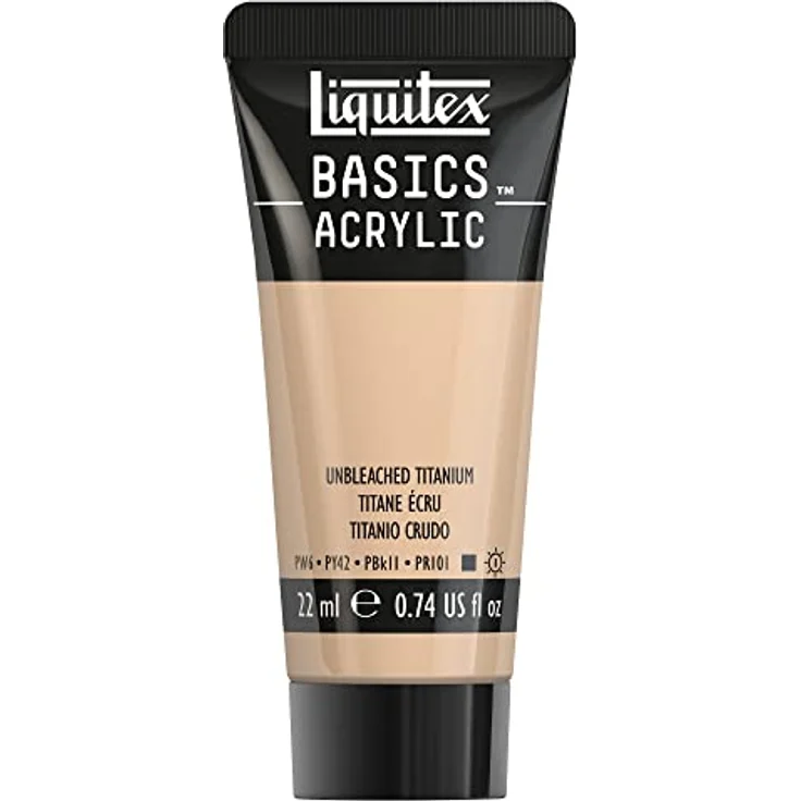 Liquitex Basics Acrylfarbe Ungebleichtes Titan 22 ml Tube, lichtecht, mittlere Viskosität, seidenglänzend, monopigmentiert, Archivqualität – Bild 1