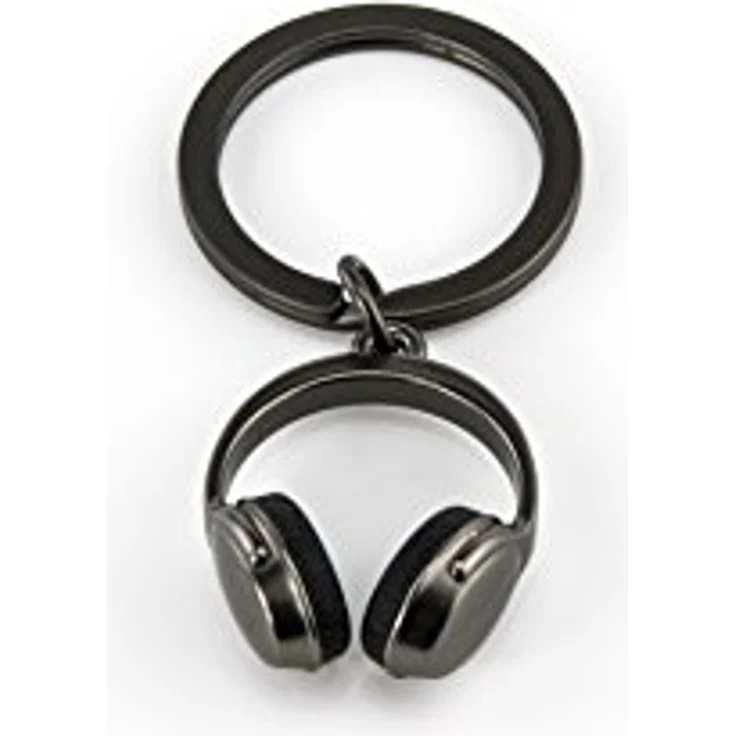 TROIKA HEADPHONE KR17-07/GM, Schlüsselanhänger mit Mini-Kopfhörern aus Metallguss und Silikon, gunmetal grau, das ORIGINAL von TROIKA – Bild 5