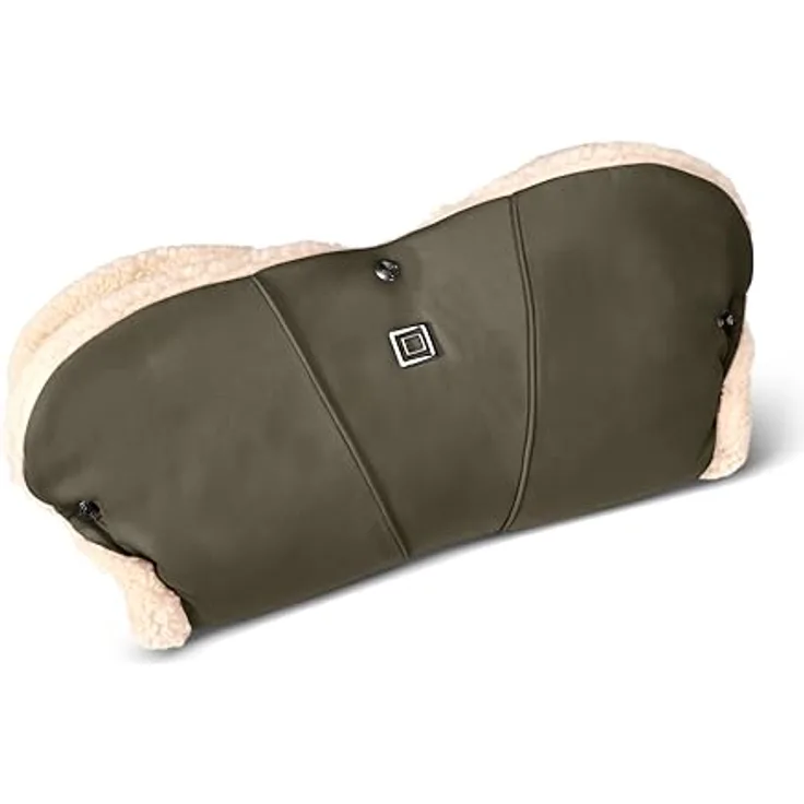 MOON Handmuff moss, Handwärmer mit weichem Teddyfell-Innenfutter für optimalen Komfort beim Kinderwagenschieben