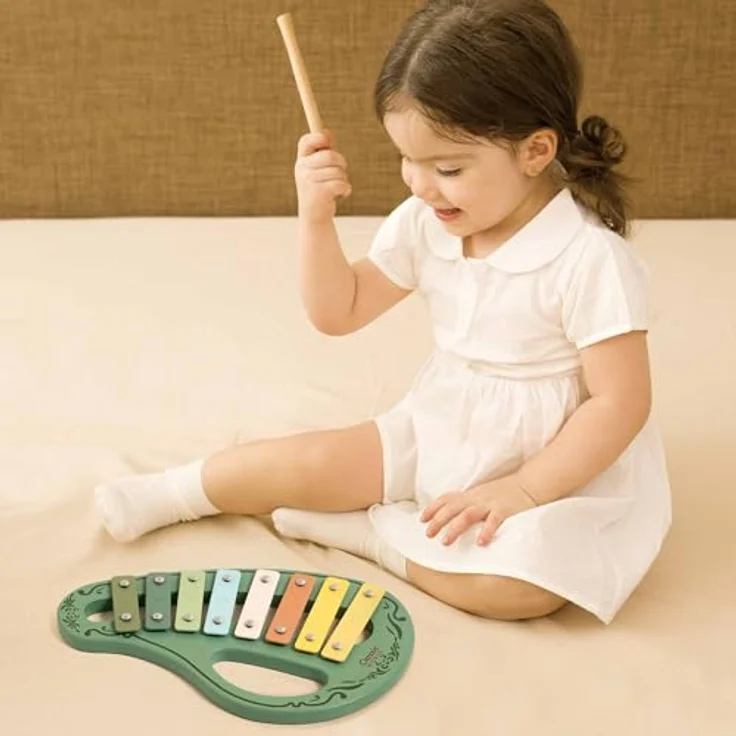 Classic World Vintage-Xylophon, umweltfreundliches Musikinstrument aus FSC-zertifiziertem Holz, ideal für Kinder ab 18 Monaten, charmante Vintage-Farben – Bild 3