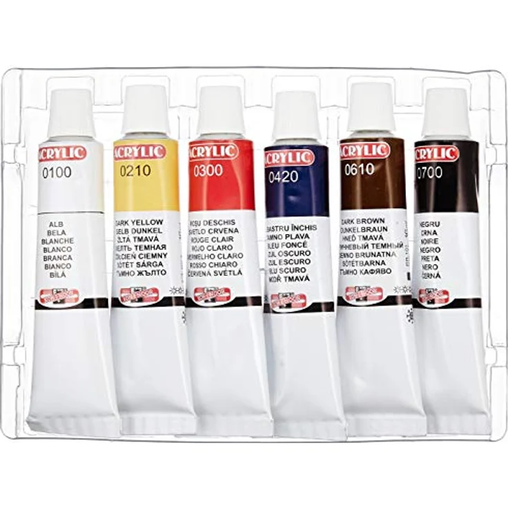 Koh-I-Noor 016270100000 Acryl-Farben Set, 6 Farben à 16 ml, hohe Qualität aus der Tschechischen Republik – Bild 1