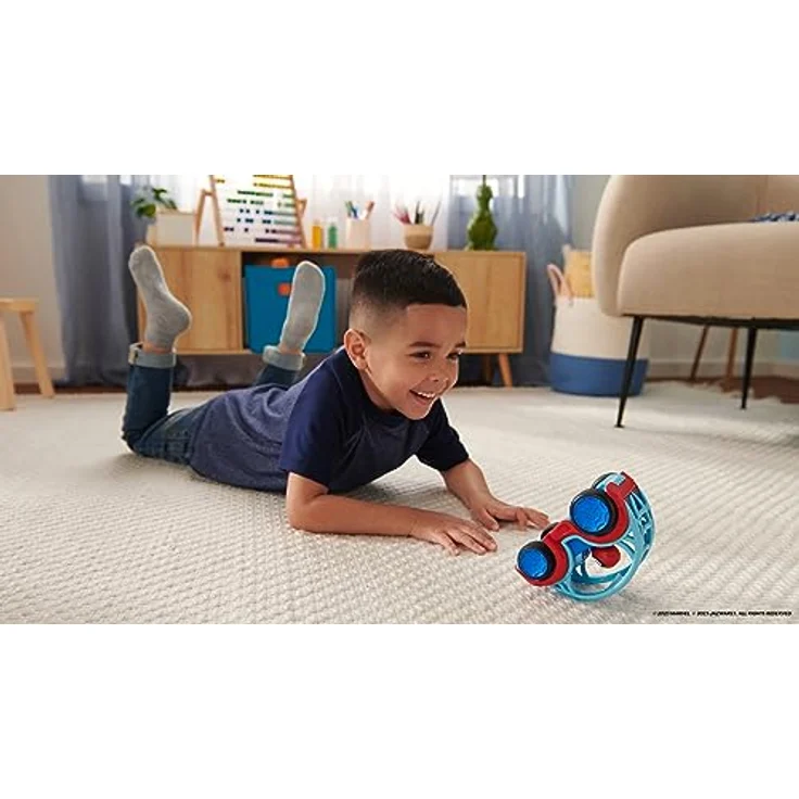 Jazwares SPIDEY - SUPER ROLLERS VEHICLE SPIDEY - Spielzeugauto mit Rückziehmechanismus und Salto-Funktion, rot – Bild 6