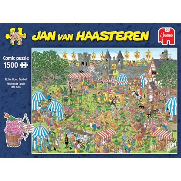Jumbo Jan Van Haasteren Robin Hood Festival Puzzle, 1500 Teile aus 100% recyceltem Karton, humorvolles Design – Bild 2